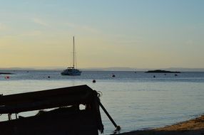 Boats on a sand beach