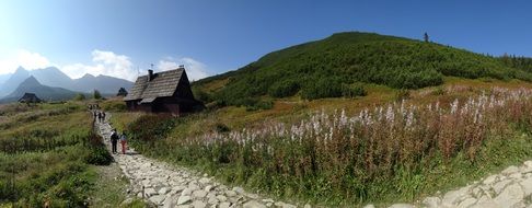 hut near a trail in the Tatras