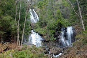 panoramic view of anna ruby waterfalls