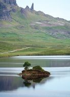 tiny island in lake, uk, scotland