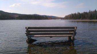 bench in the river