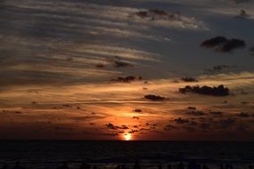 dark Sunset at Sea, usa, Florida, Naples