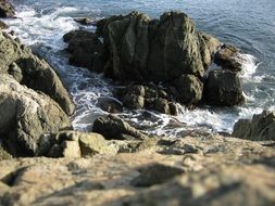 panoramic view of coastal cliffs on a sunny day