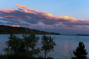 Carter Lake Colorado at the sunset