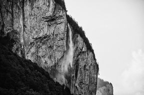 Waterfall on a mountain in Switzerland