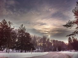 winter landscape in Wisconsin, United States