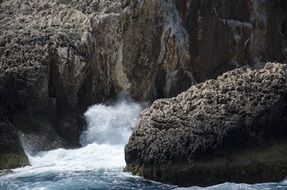 huge stones on the coast of the greek island of Zakynthos