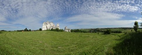 white cliffs in Jerzmanowice, Poland