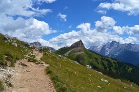 trail over val gardena valley