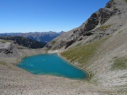 panoramic view of the lake at pass cayolle