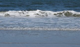 waves on the beach close up