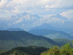 panoramic view of the mountains in italy on a sunny day