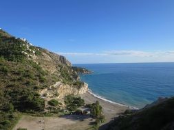 Coastal village on mountain side