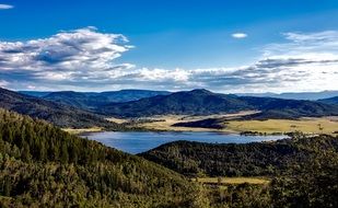 panoramic view of Catamaunt Lake in a landscape of Colorado
