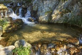 landscape of stream in the mountains of northern slovakia