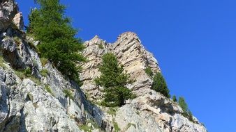 alpine cliffs on a sunny day