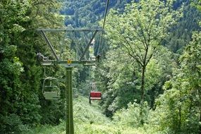 chairlift among trees