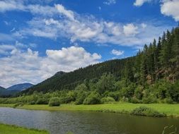 river among the picturesque landscape of styria