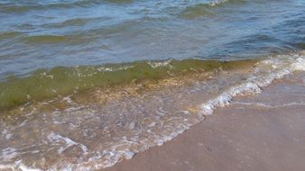 surf of the bright Baltic sea close-up