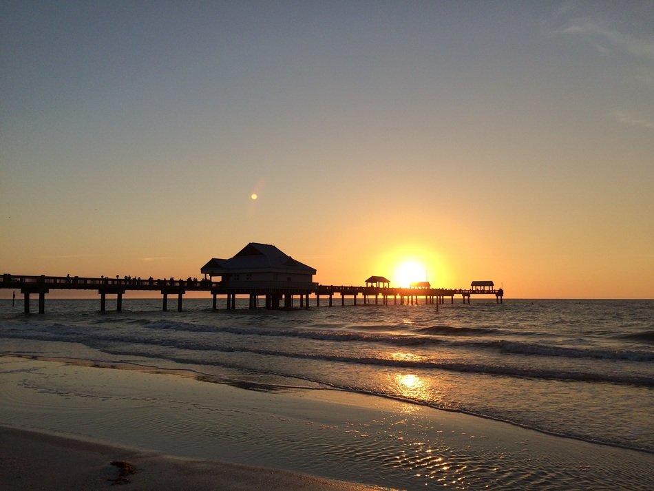 Landscape with the sunset on the gulf
