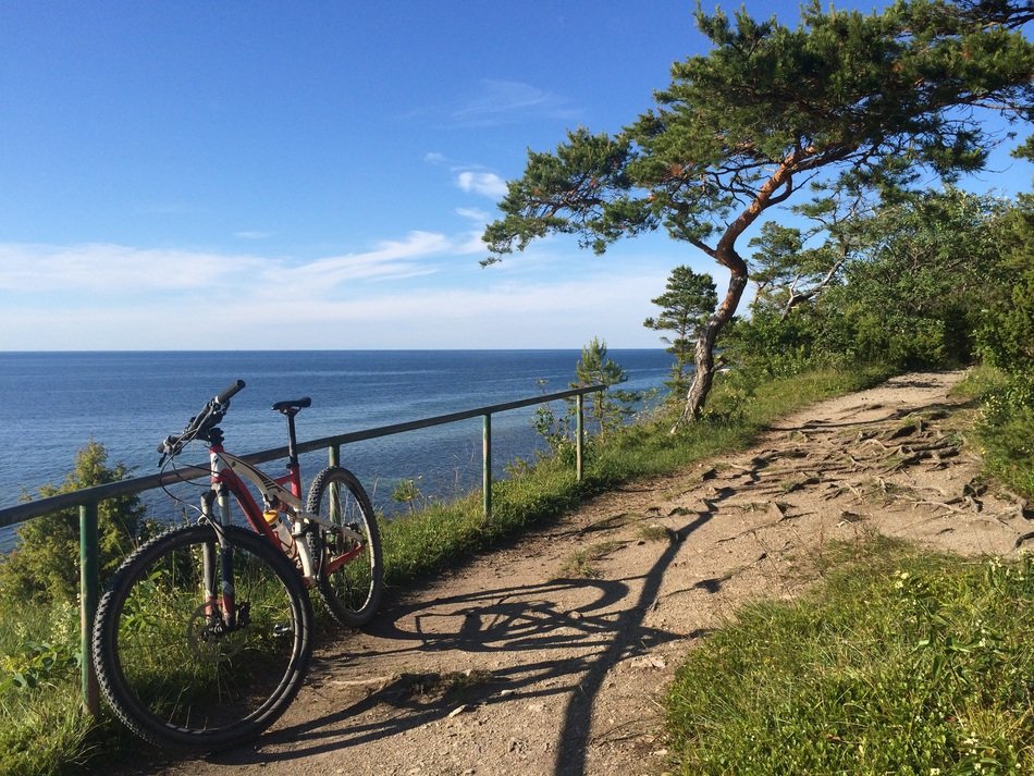 bike on the promenade of the island of Gotland