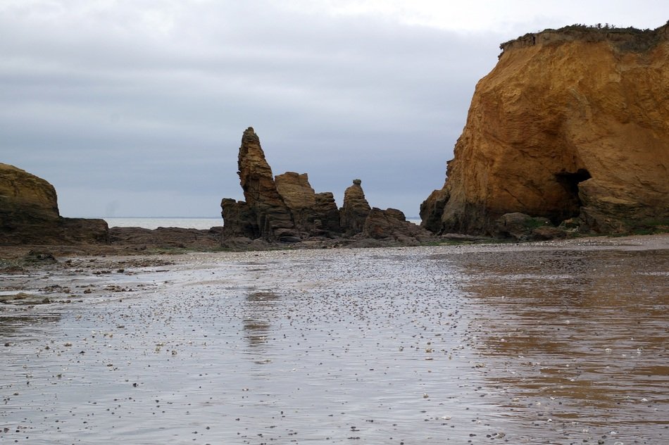 Brittany's rocky coastline in the clouds