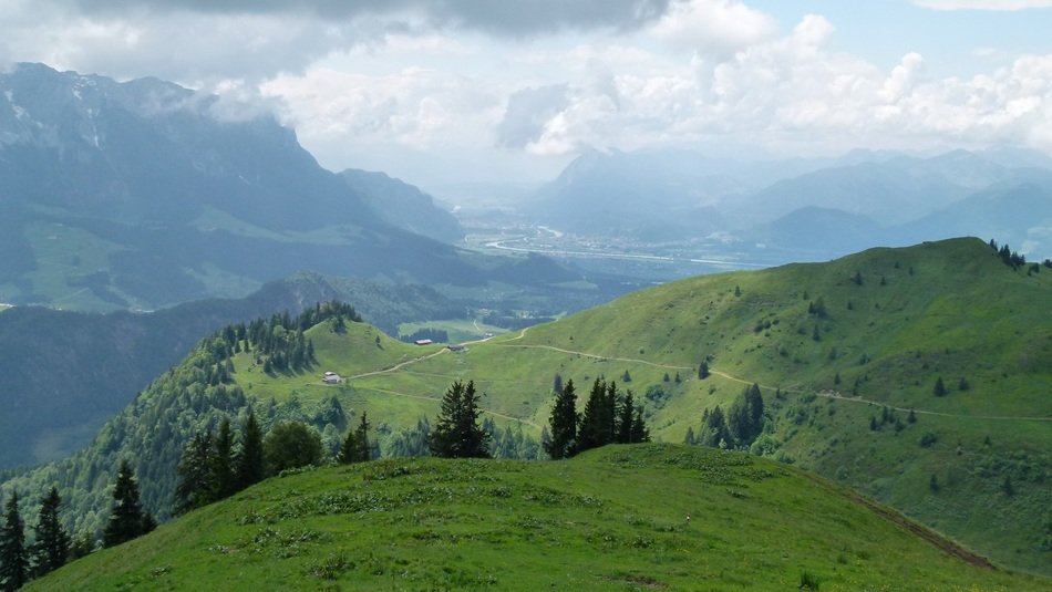 mountain meadow with Clouds view