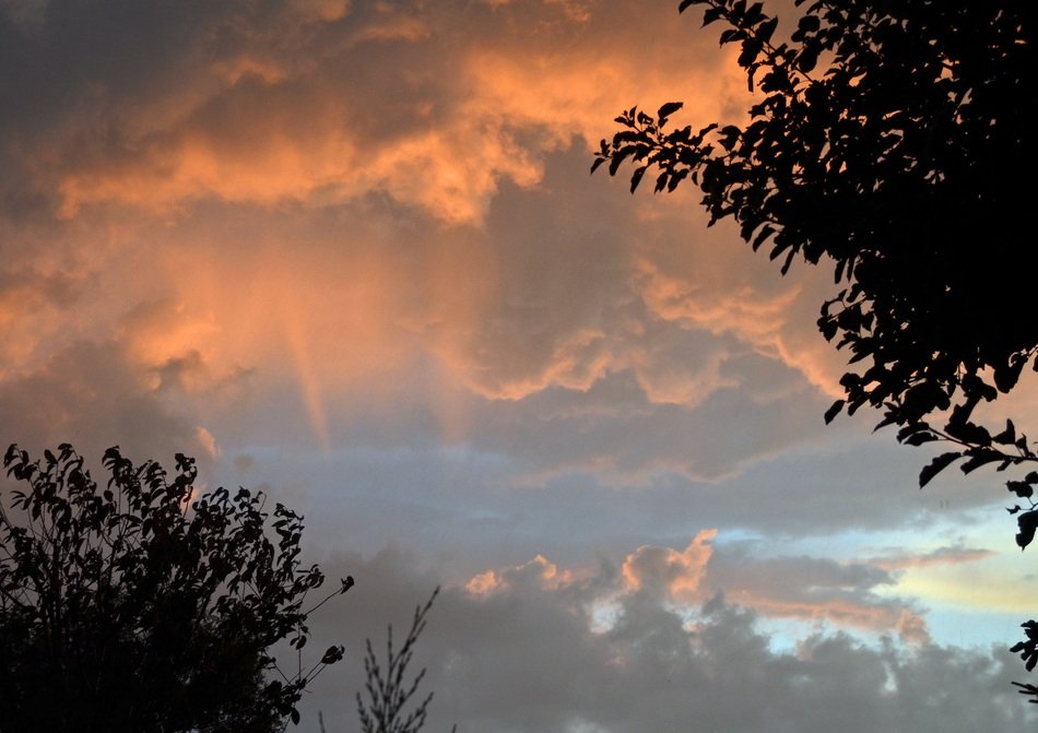 afterglow of the sunset on the evening sky