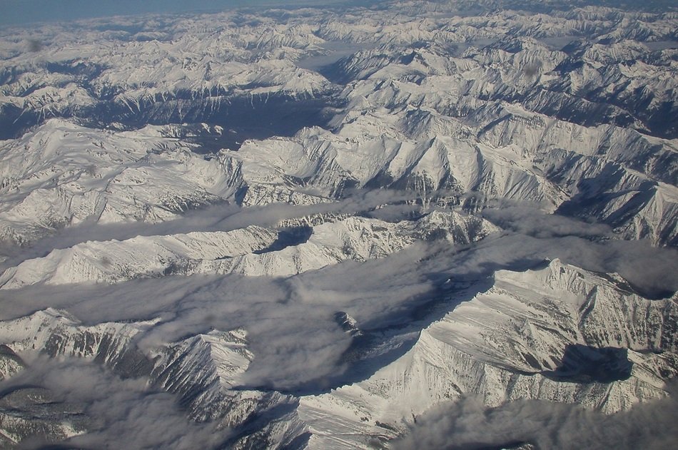 aerial view of mountains in baker-snoqualmie national forest