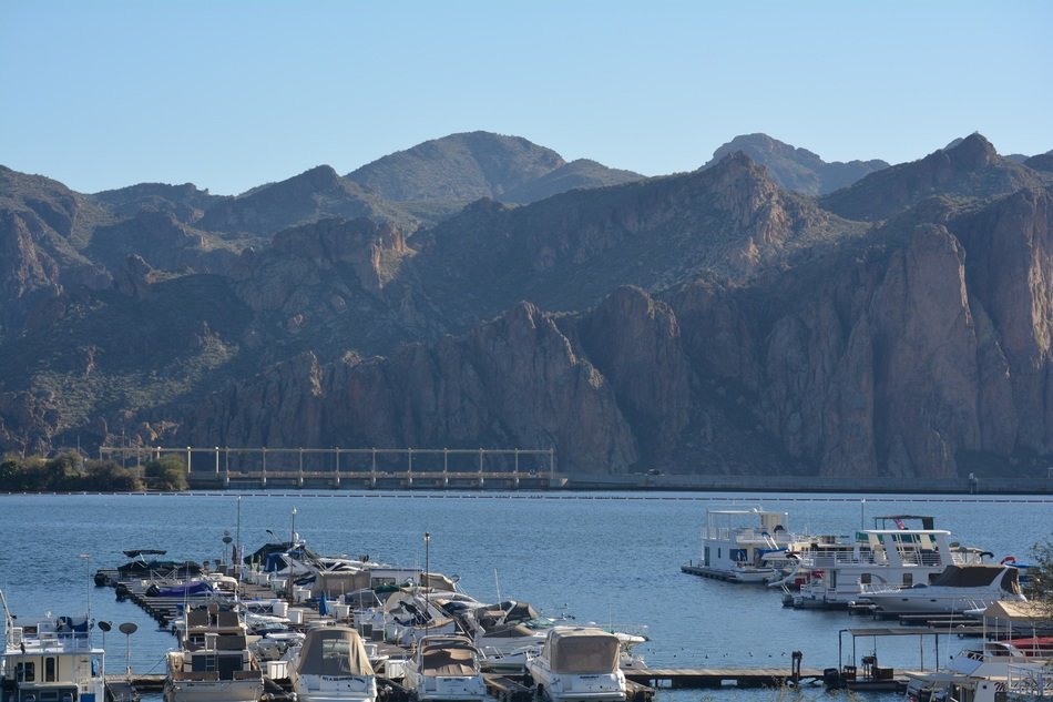 panorama of the marina among the picturesque mountains