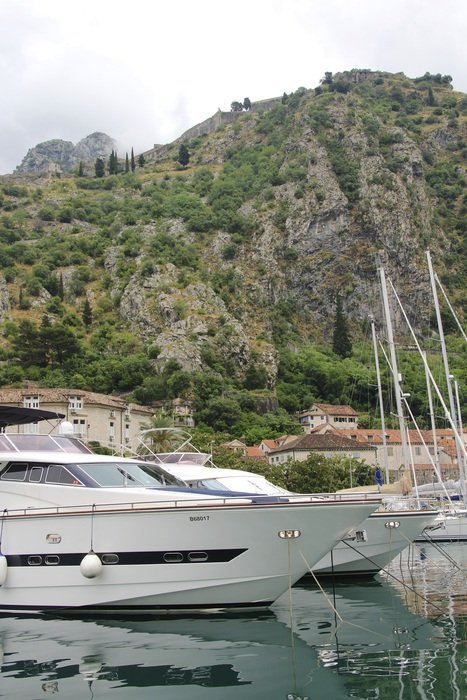 Sailing Boats near mountain scene of