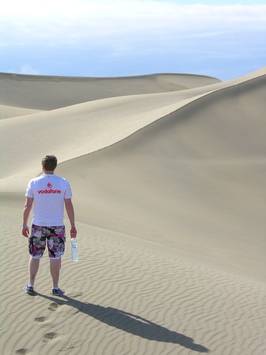 man in sand Desert in Spain
