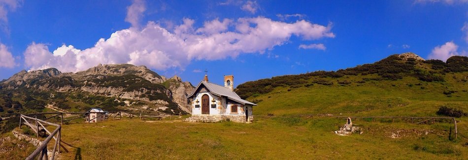 Landscape of Church on a Mountain