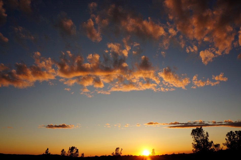 sunset sky in summer at dusk