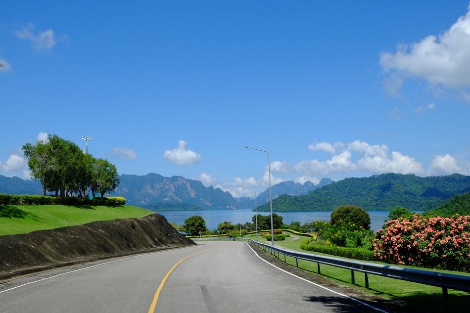 the road with the Bright Day Sky