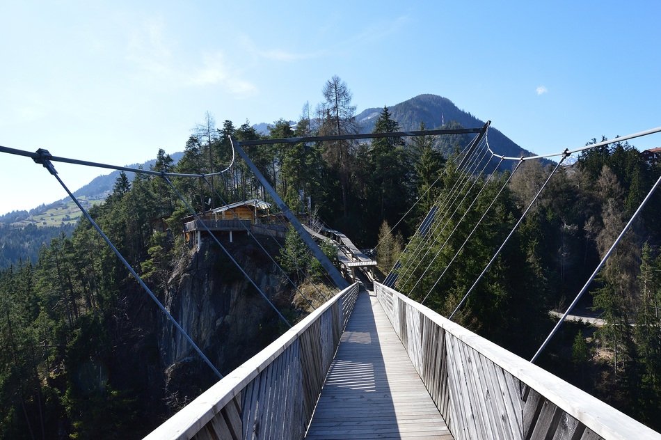 landscape of benni raich bridge in austria