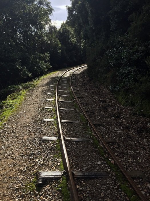 railway on the mountain in Greece