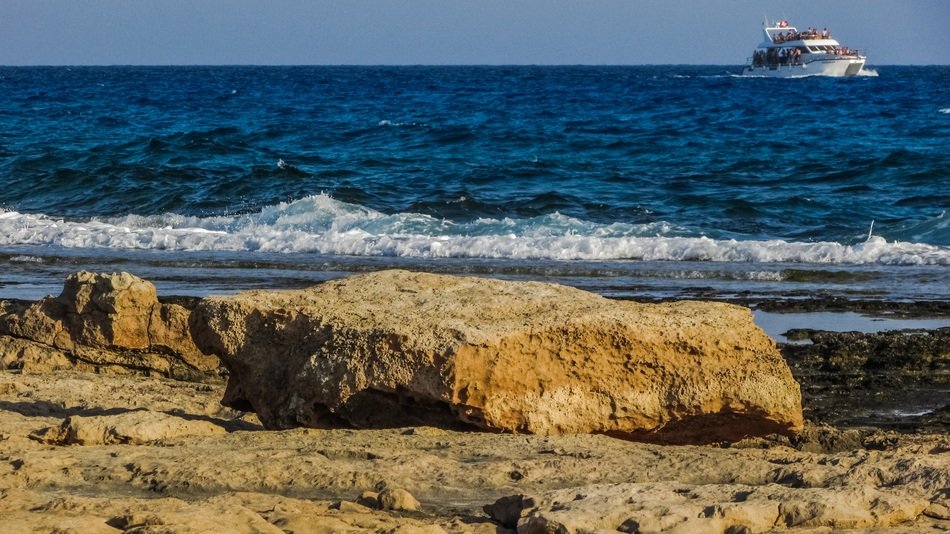 Rocky beach in summer