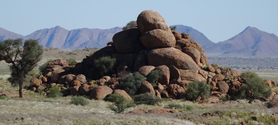 Landscape with the rocks in Namibia