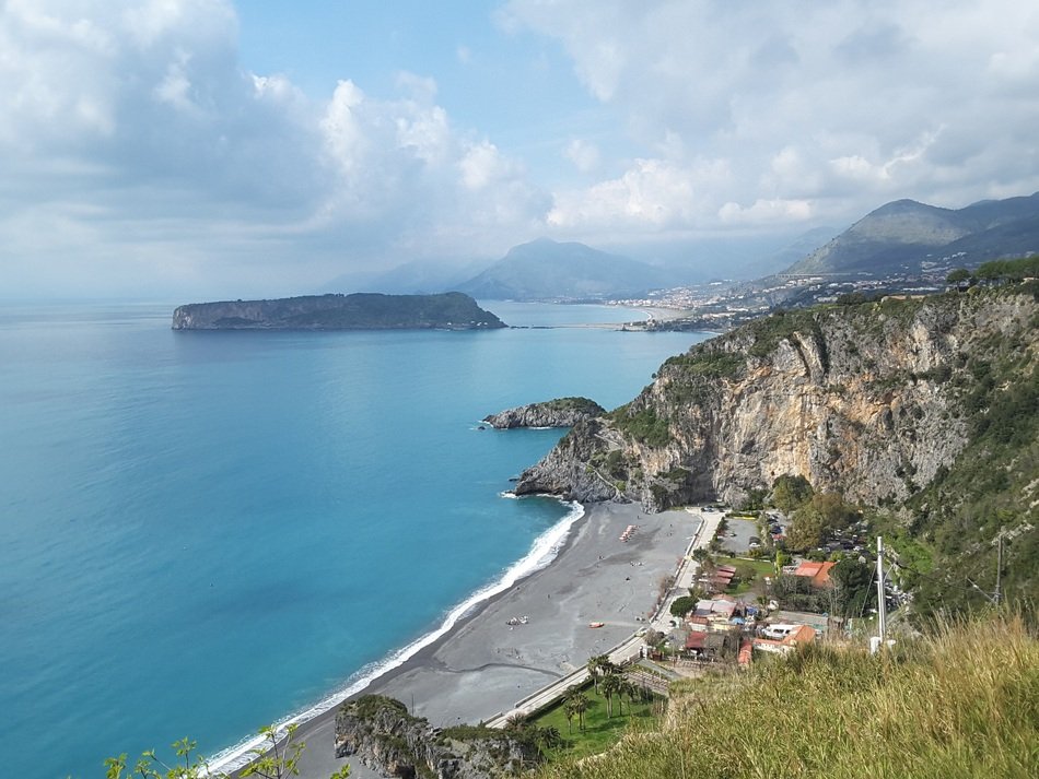 beach panorama in Praia a Mare, Italy