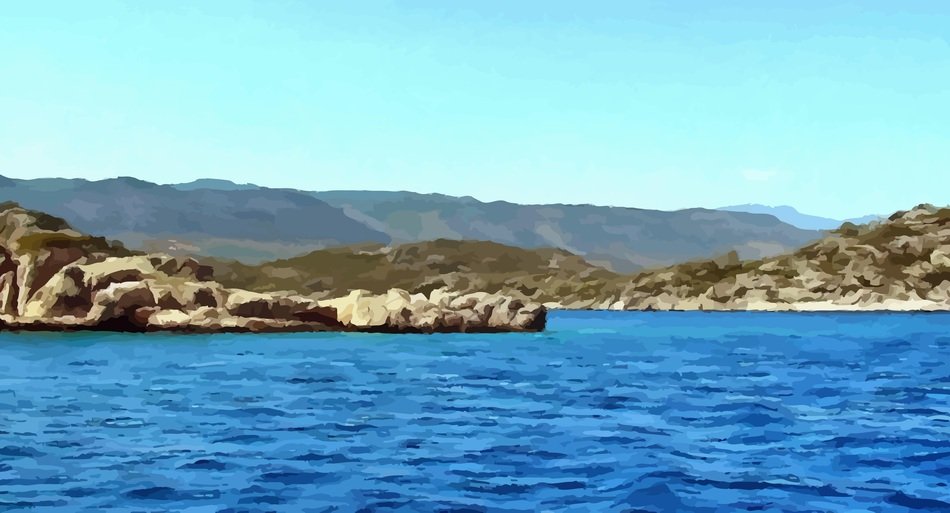 blue water of the mediterranean sea off the coast