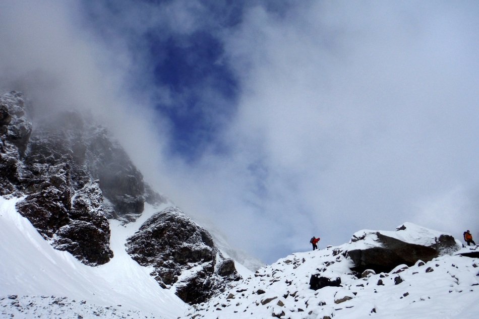 Pamir pass in the clouds