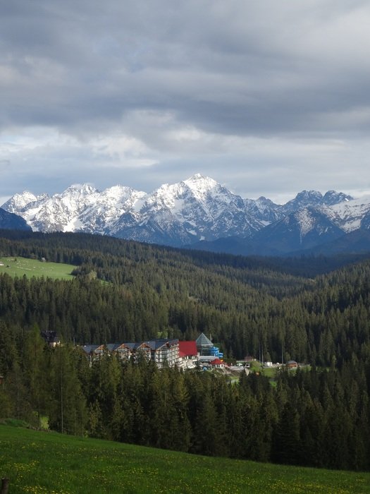 remote view of the village in the Tatra valley