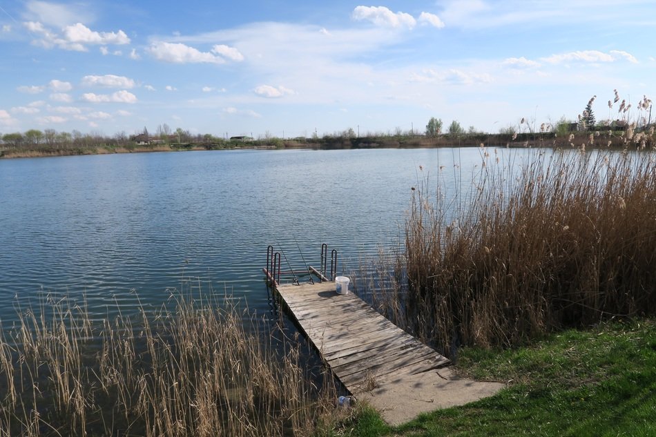 small wooden pier on the lake