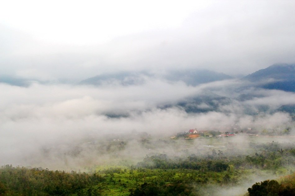 clouds over the island of borneo