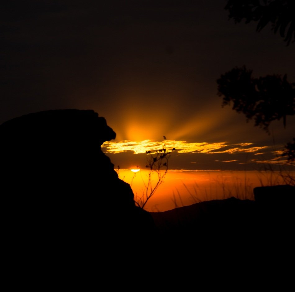 the rays of the sun after sunset