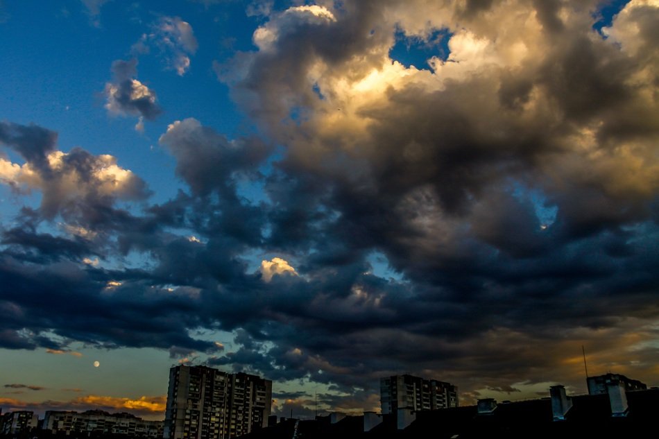 Sunset in the clouds in Bulgaria