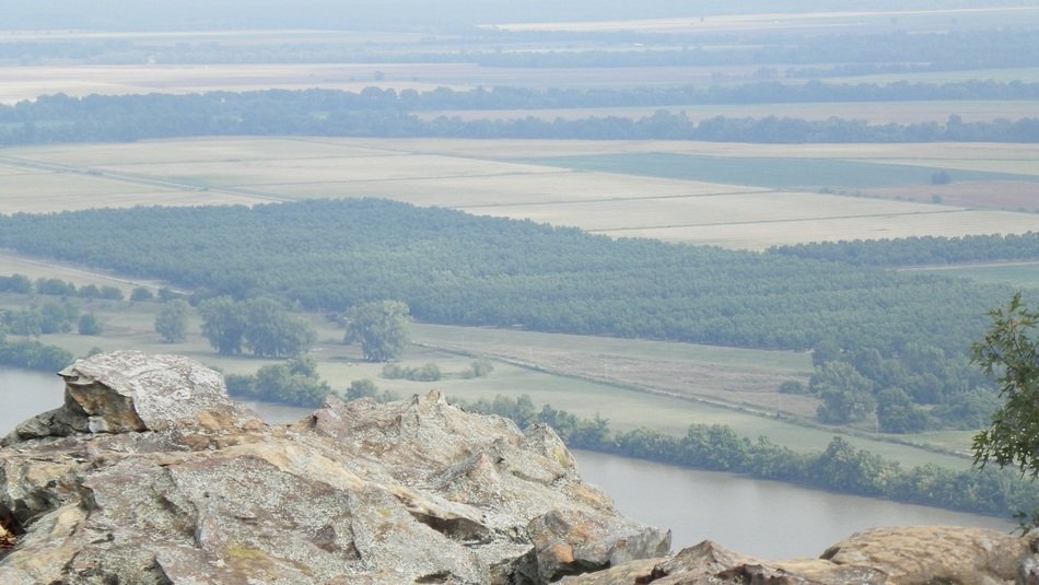 panoramic view of the river in petit jean state park arkansas
