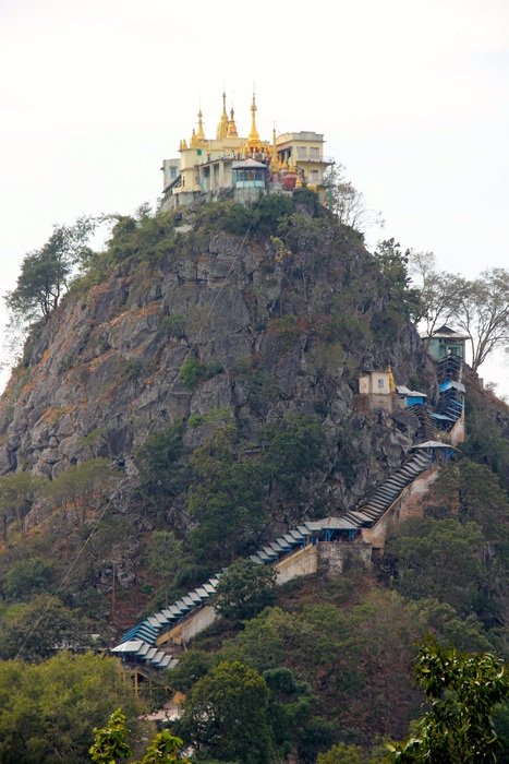 Beautiful Mount Popa with the temple in Myanmar