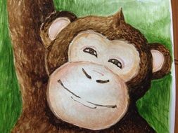 drawing of a funny monkey